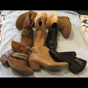 Bundle of 3 pair Booties and 1 short fur boot